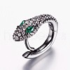 Brass Micro Pave Cubic Zirconia Hoop Earrings EJEW-F134-01B-2