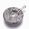 Natural Snowflake Obsidian Pendants G-F573-C09-3
