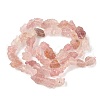 Raw Rough Natural Strawberry Quartz Beads Strands G-M453-C07-3