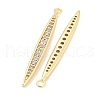 Brass Micro Pave Clear Cubic Zirconia Pendants KK-S386-25G-2