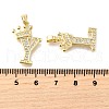 Brass Micro Pave Clear Cubic Zirconia Pendants KK-XCP0001-94G-4