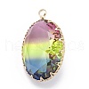 Two Tone Transparent Glass Pendants GLAA-F110-01C-5