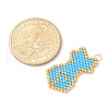 Handmade Glass Seed Beaded Cat Shape Pendants PALLOY-MZ00604-02-4