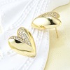 Brass Micro Pave Clear Cubic Zirconia Stud Earrings for Women EJEW-F363-06G-5
