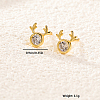 Antler 925 Sterling Silver Cubic Zirconia Stud Earrings Women's Vacation Gift UB8574-5