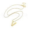 Brass & Plastic Pearl Letter Pendant Box Chain Necklaces for Women NJEW-U017-01G-22-3