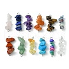 12Pcs 12 Styles Natural & Synthetic Mixed Gemstone Chip Links Connector Charms PALLOY-JF02498-02-1