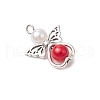 Acrylic Pearl with Alloy Pendants PALLOY-JF03405-4