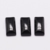 Rectangle Natural Dyed & Heated Black Agate Cabochons G-K031-03-1