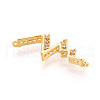 Brass Micro Pave Cubic Zirconia Pendants KK-N263-35G-2