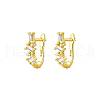 Elegant Geometric 925 Sterling Silver Cubic Zirconia Hoop Earrings TC0914-1-2