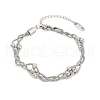 304 Stainless Steel Satellite Chains Bracelets BJEW-Z106-01P-2