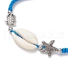 Natural Cowrie Shell Braided Bead Bracelets for Women BJEW-JB11765-06-3