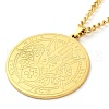304 Stainlessa Steel Curb Chain Pendant Necklaces NJEW-H034-06G-1