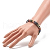 Dyed Natural Lava Rock Disc Beads Stretch Bracelet BJEW-JB07120-3