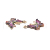 Light Gold Alloy Enamel Pendants ENAM-G210-02LG-03-3