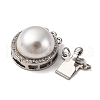 Brass Micro Pave Clear Cubic Zirconia Box Clasps KK-D378-13P-2