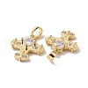 Brass Micro Pave Cubic Zirconia Pendants ZIRC-P102-03G-3