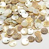 Flat Round Natural Akoya Shell Pendants SHEL-N031-20-6mm-1