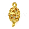 Brass Micro Pave Clear Cubic Zirconia Hollow Oval Connector Charms KK-A230-05B-G-1