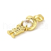 Rack Plating Brass Micro Pave CLear Cubic Zirconia Pendants KK-C053-07A-G-2