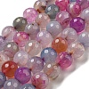 Faceted Natural Dragon Veins Agate Beads Strands X-G-F447-12mm-L03-2