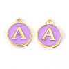 Golden Plated Alloy Enamel Charms ENAM-S118-10A-1