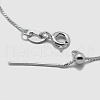 Anti-Tarnish Rhodium Plated 925 Sterling Silver Box Chain Necklaces STER-F039-45cm-13P-2