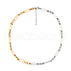 Stainless Steel Tow Tone Oval Link Chain Necklaces for Daily Wear DP8145-3