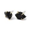 Raw Rough Natural Obsidian Stud Earrings EJEW-R148-01LG-03-2
