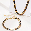 Alloy Leopard Print Snake Chain Necklaces & Bracelets Sets FS-WGE503A-01-5