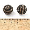Stripe Pattern Polymer Clay Rhinestone Beads CLAY-NH0001-01G-3