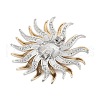Sunflower Alloy Rhinestone Brooches for Backpack ClothesDouble  PALLOY-D361-12GP-2
