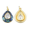 Brass Pave Clear Cubic Zirconia Pendants KK-N227-94F-1