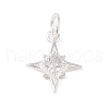 925 Sterling Silver Pave Clear Cubic Zirconia Star Charms STER-K181-01C-S-1