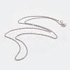 925 Sterling Silver Cable Chain Necklaces STER-F039-45cm-07RG-1