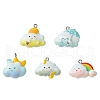 5Pcs 5 Colors Opaque Resin Pendants RESI-FS0001-67B-2