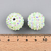 Stripe Pattern Resin AB Rhinestone Round Beads RESI-S313-18x20-14-3