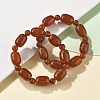 Natural Carnelian Bead Stretch Bracelets G-P570-01G-2
