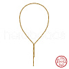 Adjustable 925 Sterling Silver Round Column Magnetic Beaded Necklaces for Women NJEW-A048-03G-2