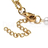 Ion Plating(IP) 304 Stainless Steel Paperclip & Plastic Pearl Beaded Chain Necklaces NJEW-E098-05G-3