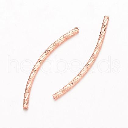 Curved Brass Tube Beads KK-D508-05RG-1