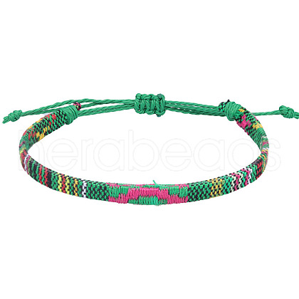 Adjustable Bohemian Style Cotton & Linen Cord Braided Bracelets for Friendship OB0004-18-1