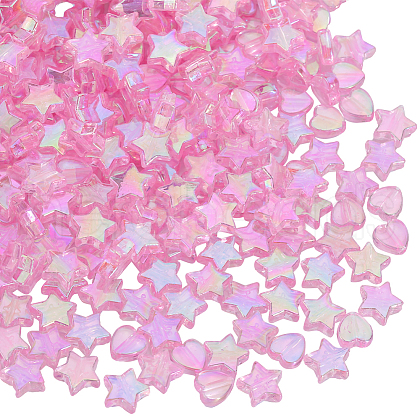 SOFPLATE 800Pcs 2 Styles Eco-Friendly Transparent Acrylic Beads TACR-SP0001-01C-1