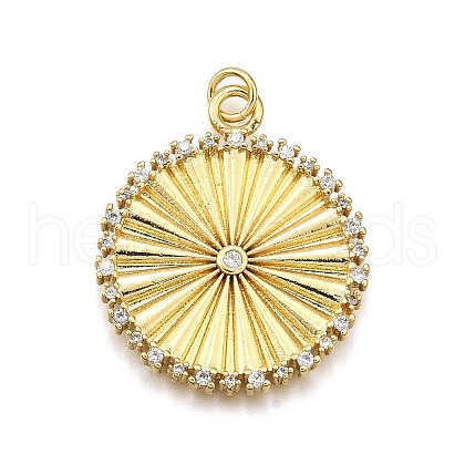 Rack Plating Brass Micro Pave Cubic Zirconia Pendants X-KK-K401-79G-1