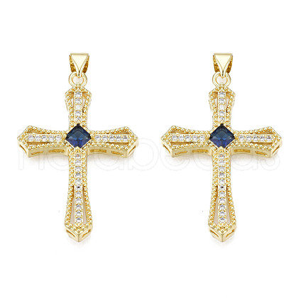 Brass Micro Pave Cubic Zirconia Pendants KK-N227-86D-1