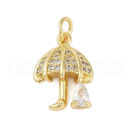 Rack Plating Brass Micro Pave Cubic Zirconia Pendants X-KK-R166-02G-03-1