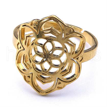 304 Stainless Steel Adjustable Rings RJEW-C074-06G-1