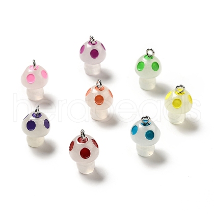 Spray Painted Luminous Resin Pendants RESI-A017-05-1