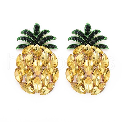 Rack Plating Alloy Emerald Rhinestone Cabochons PALLOY-S143-13-1